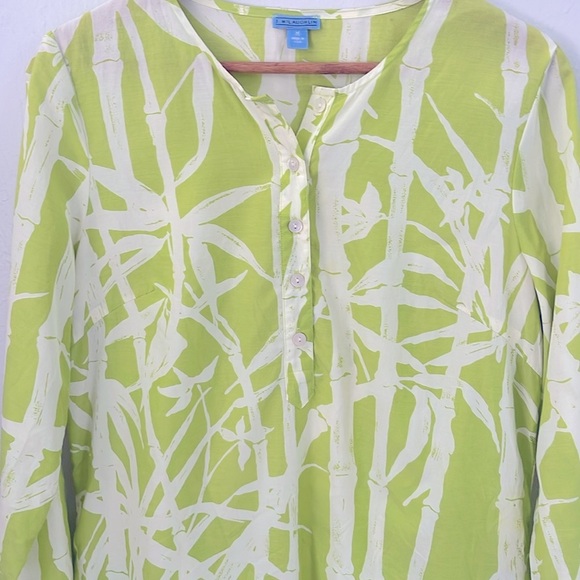 J.McLaughlin Bamboo Print Silk Cotton Tunic Size Medium - Picture 2 of 4
